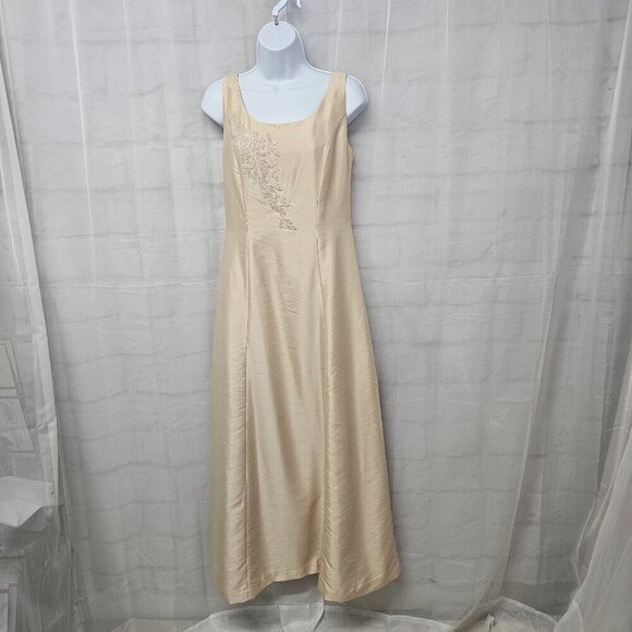Vintage Talbots Dress Cream Beaded Silky Sleeveless Formal Wedding 6P - Picture 14 of 14